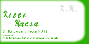 kitti macsa business card